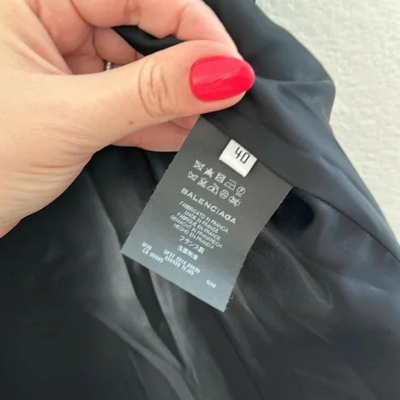 Balenciaga Virgin Wool Black Coat